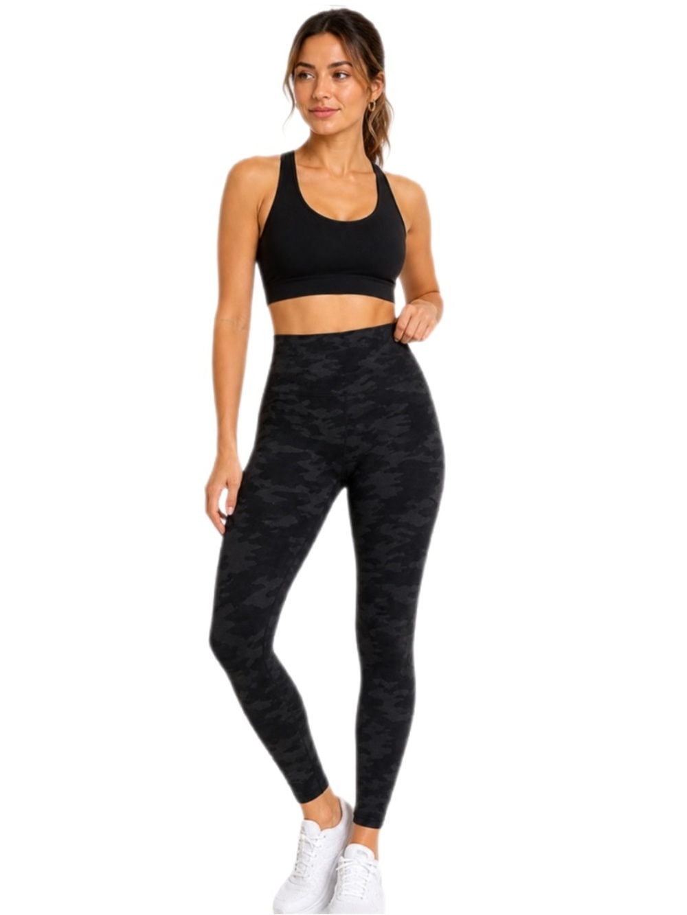 SPANX “Look At Me Now” Seamless Camo Leggings — L